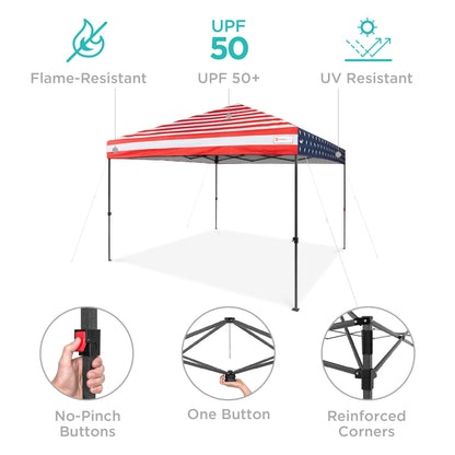 One-Person Setup Instant Pop Up Canopy w/ Wheeled Bag - 10x10ft