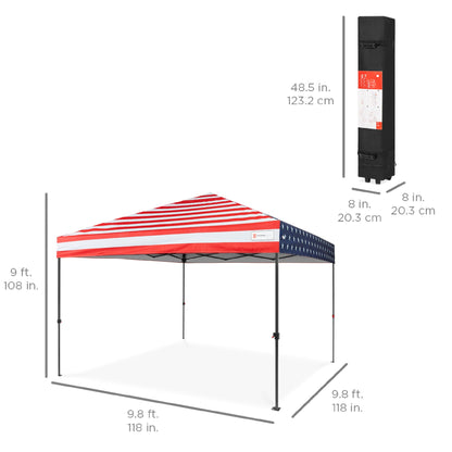 One-Person Setup Instant Pop Up Canopy w/ Wheeled Bag - 10x10ft