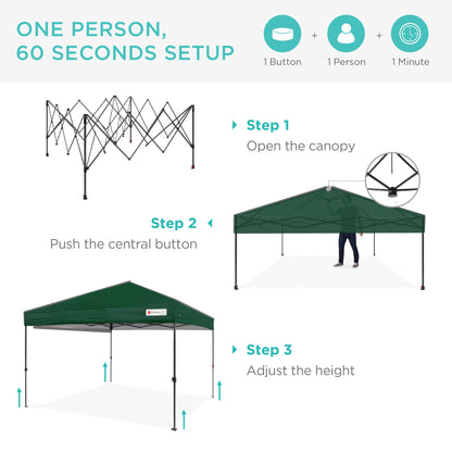 One-Person Setup Instant Pop Up Canopy w/ Wheeled Bag - 10x10ft