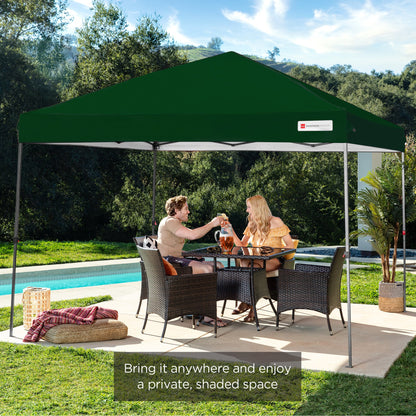 One-Person Setup Instant Pop Up Canopy w/ Wheeled Bag - 10x10ft