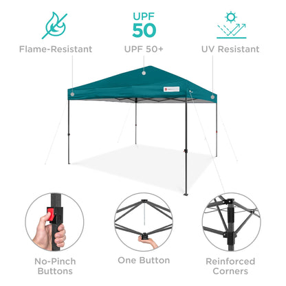 One-Person Setup Instant Pop Up Canopy w/ Wheeled Bag - 10x10ft