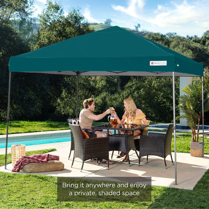 One-Person Setup Instant Pop Up Canopy w/ Wheeled Bag - 10x10ft