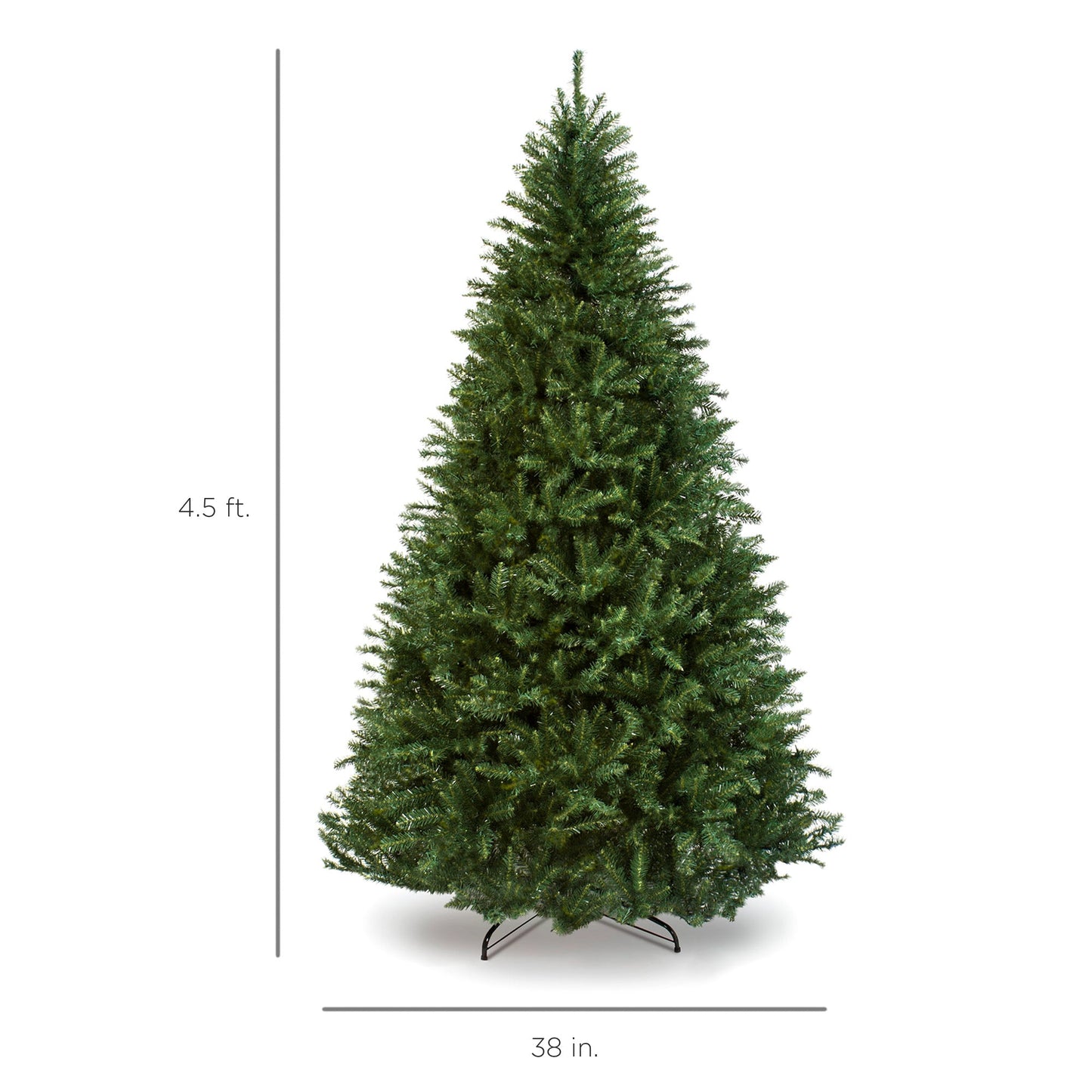 Hinged Douglas Full Fir Artificial Christmas Tree w/ Metal Stand