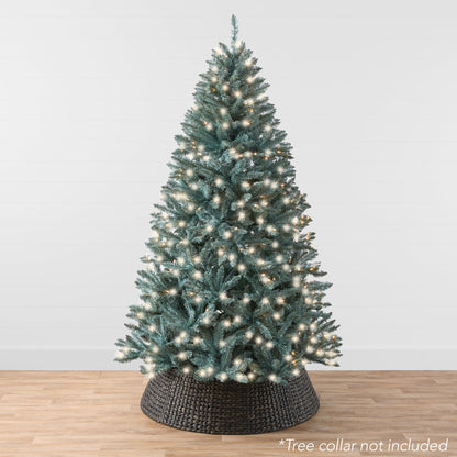 Pre-Lit Blue Spruce Christmas Tree w/ Foldable Base, Incandescent Lights