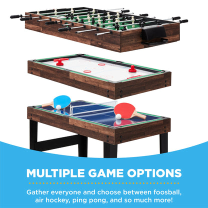 10-in-1 Combo Game Table Set w/ Pool, Foosball, Ping Pong, Chess - 2x4ft