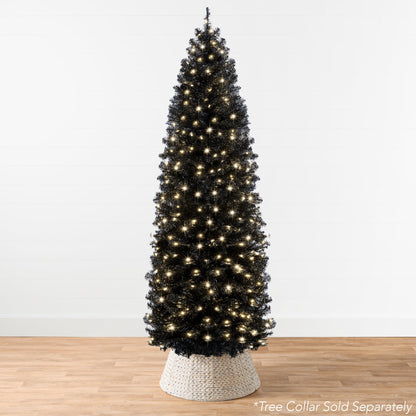 Pre-Lit Black Artificial Pencil Holiday Tree