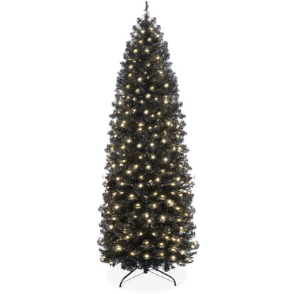 Pre-Lit Black Artificial Pencil Holiday Tree