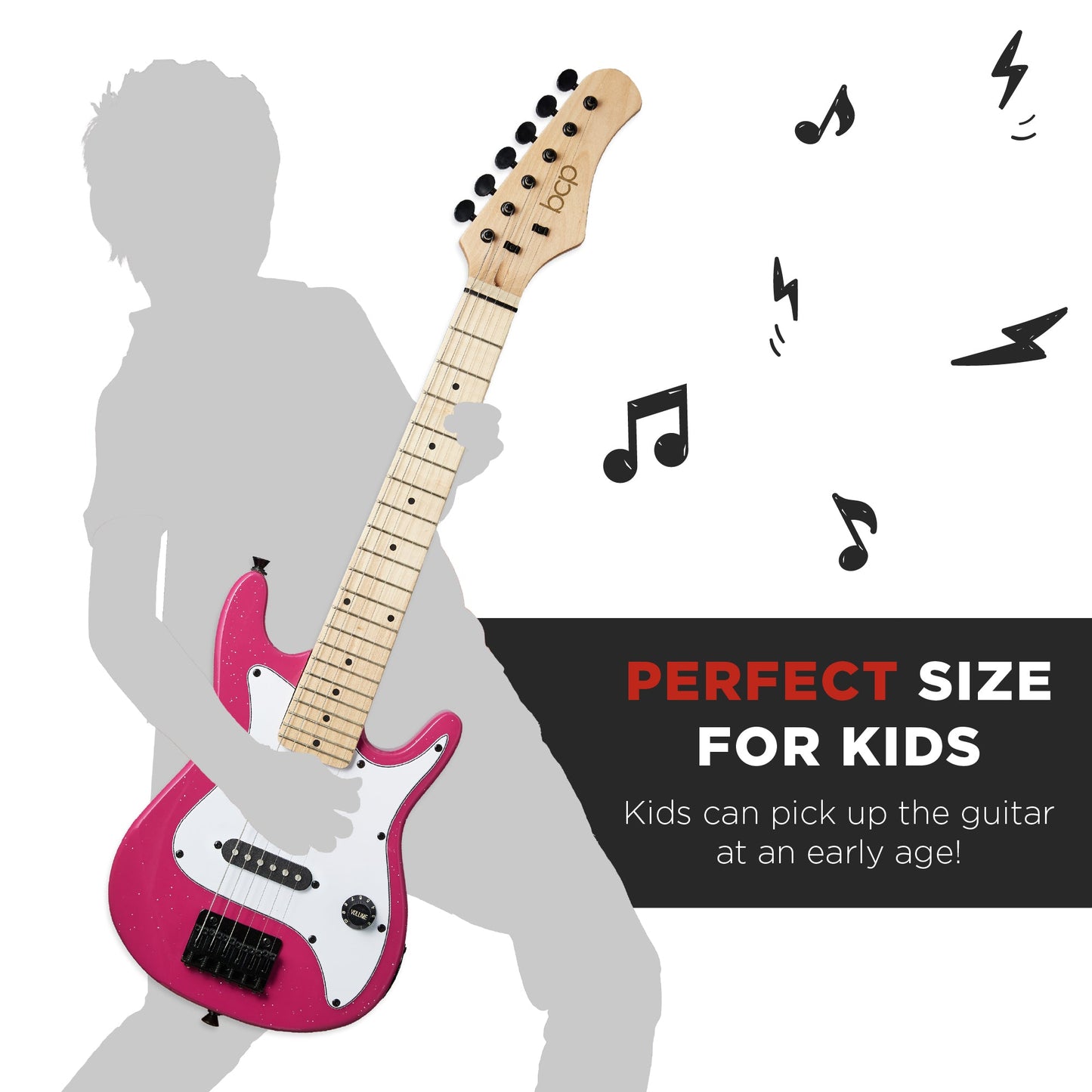 Kids Electric Guitar Beginner Starter Kit w/ 5W Amplifier - 30 in