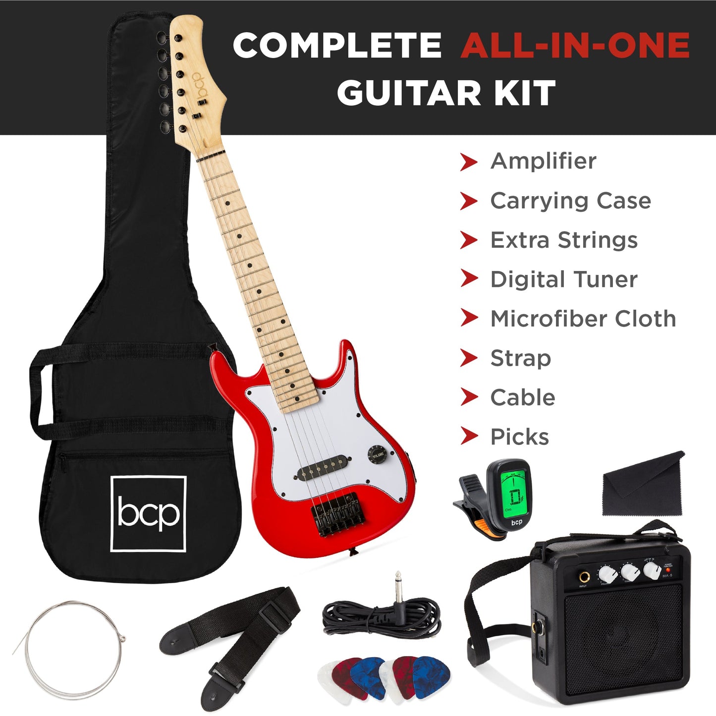 Kids Electric Guitar Beginner Starter Kit w/ 5W Amplifier - 30 in