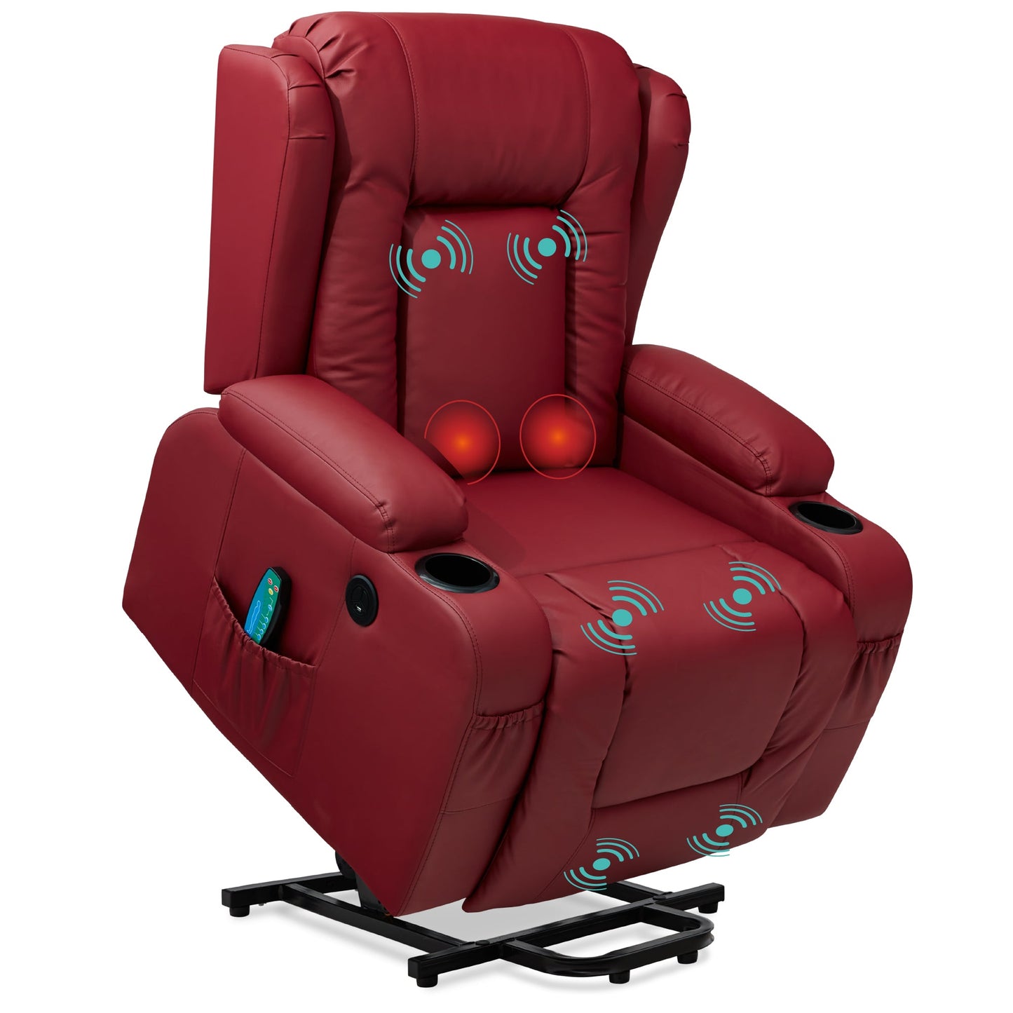 Electric Power Lift Recliner Massage Chair w/ Heat, USB Port, Cupholders