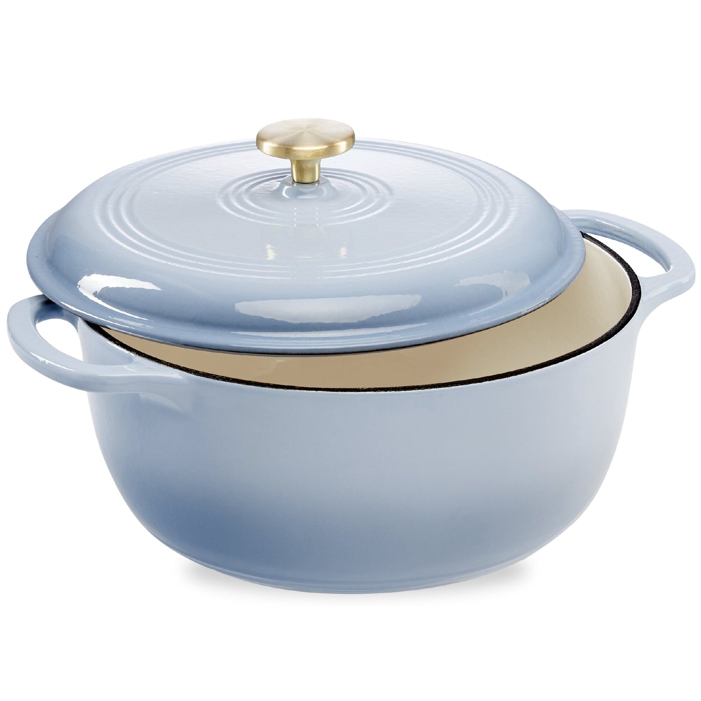 Cast-Iron Dutch Oven Kitchen Cookware w/ Enamel, Handles - 7.5qt