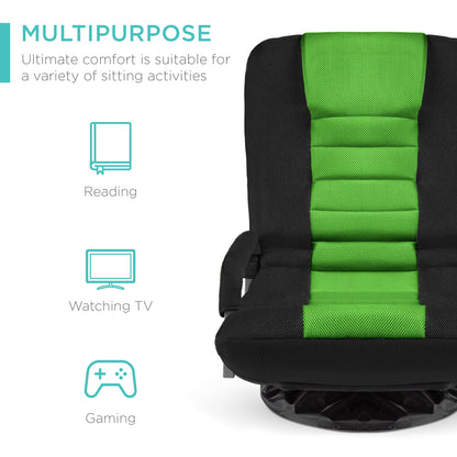 Gaming Floor Chair w/ 360-Degree Swivel, Armrest, Adjustable Backrest