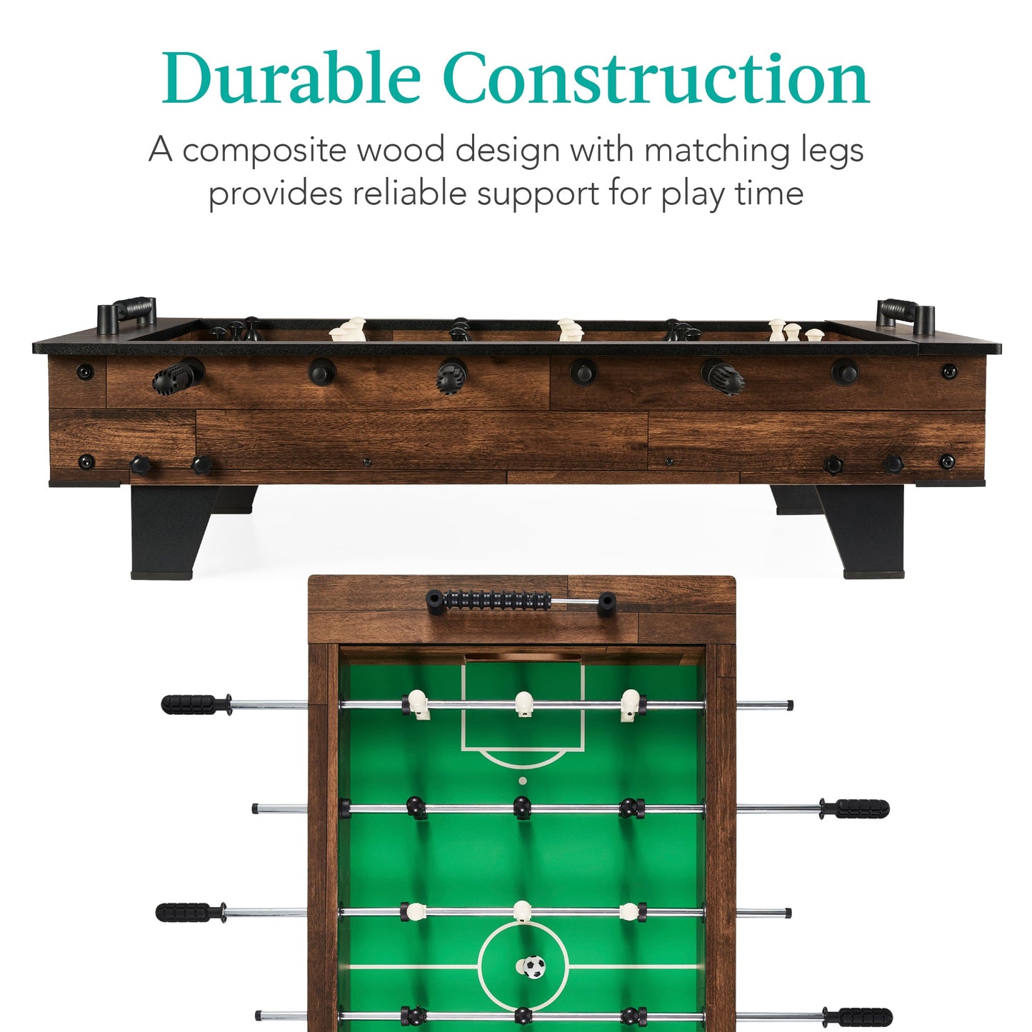 Tabletop Foosball Set, Arcade Table Soccer w/ 2 Balls - 40in