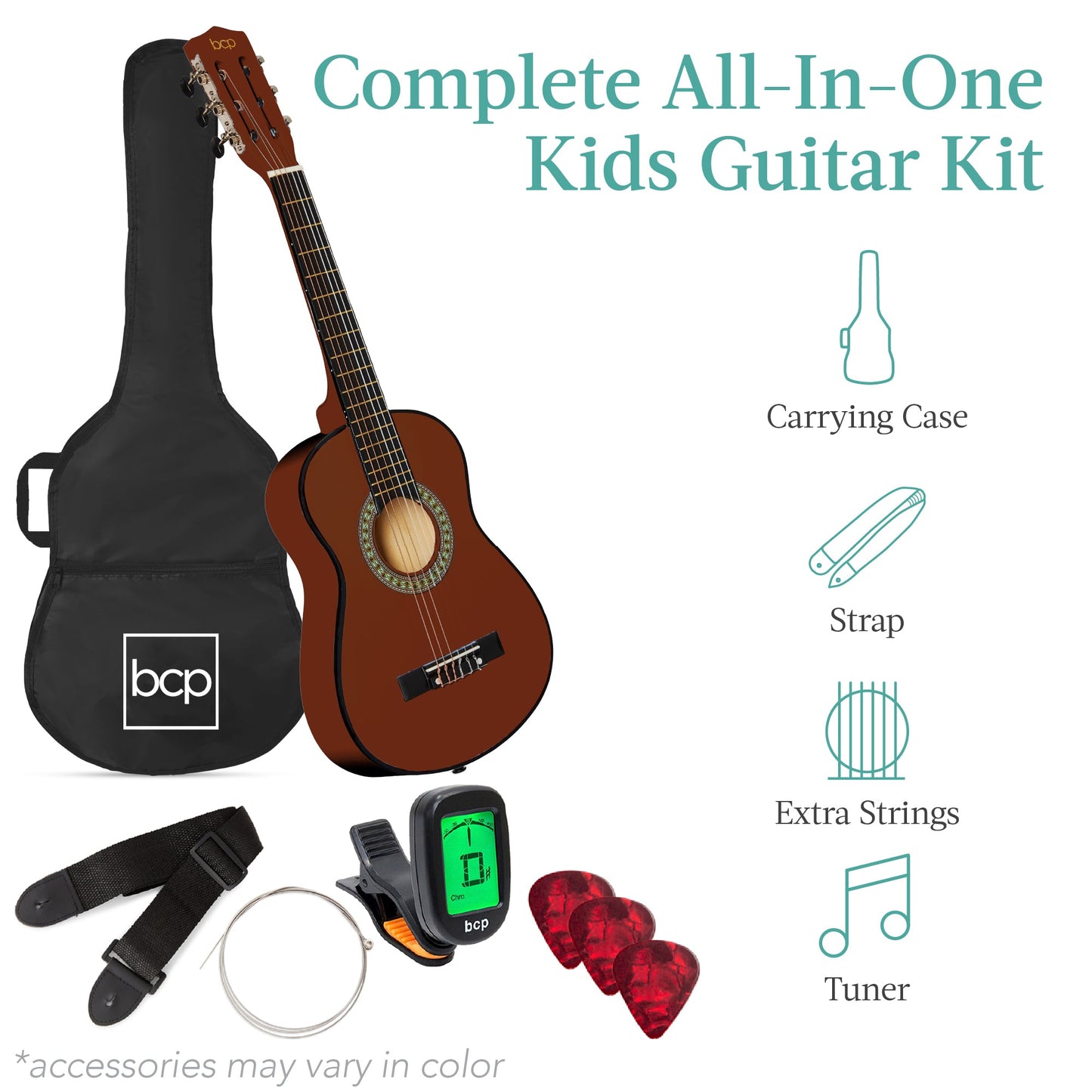 Kids Acoustic Guitar Beginner Starter Kit with Carrying Case - 30in