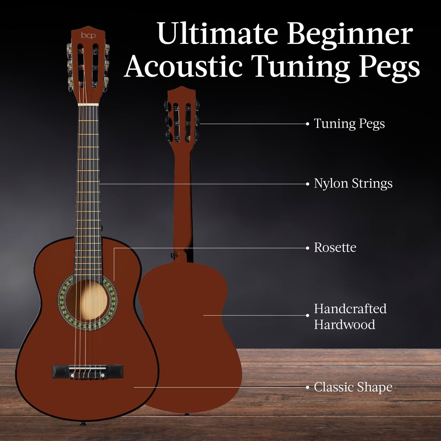 Kids Acoustic Guitar Beginner Starter Kit with Carrying Case - 30in