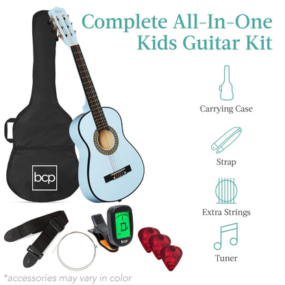 Kids Acoustic Guitar Beginner Starter Kit with Carrying Case - 30in