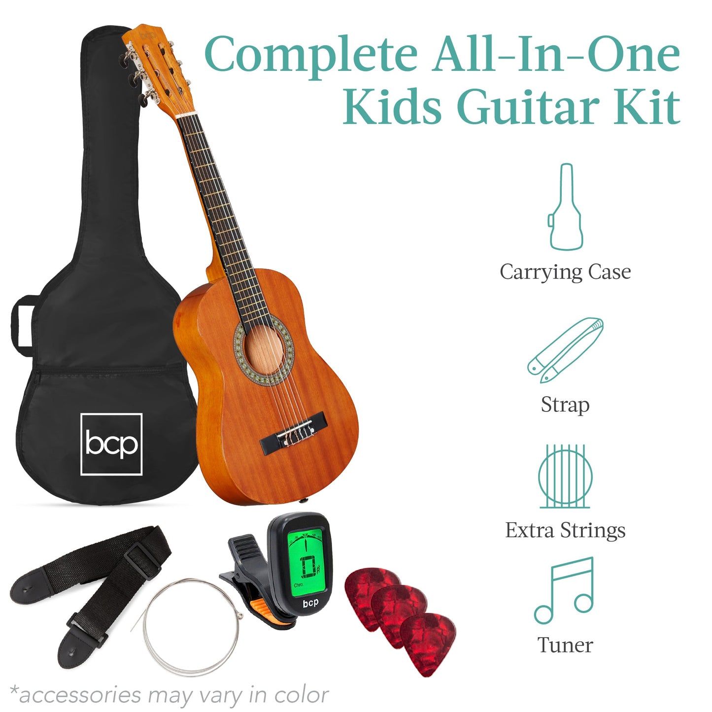 Kids Acoustic Guitar Beginner Starter Kit with Carrying Case - 30in