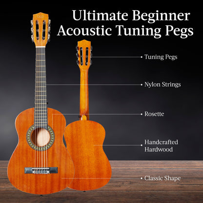 Kids Acoustic Guitar Beginner Starter Kit with Carrying Case - 30in