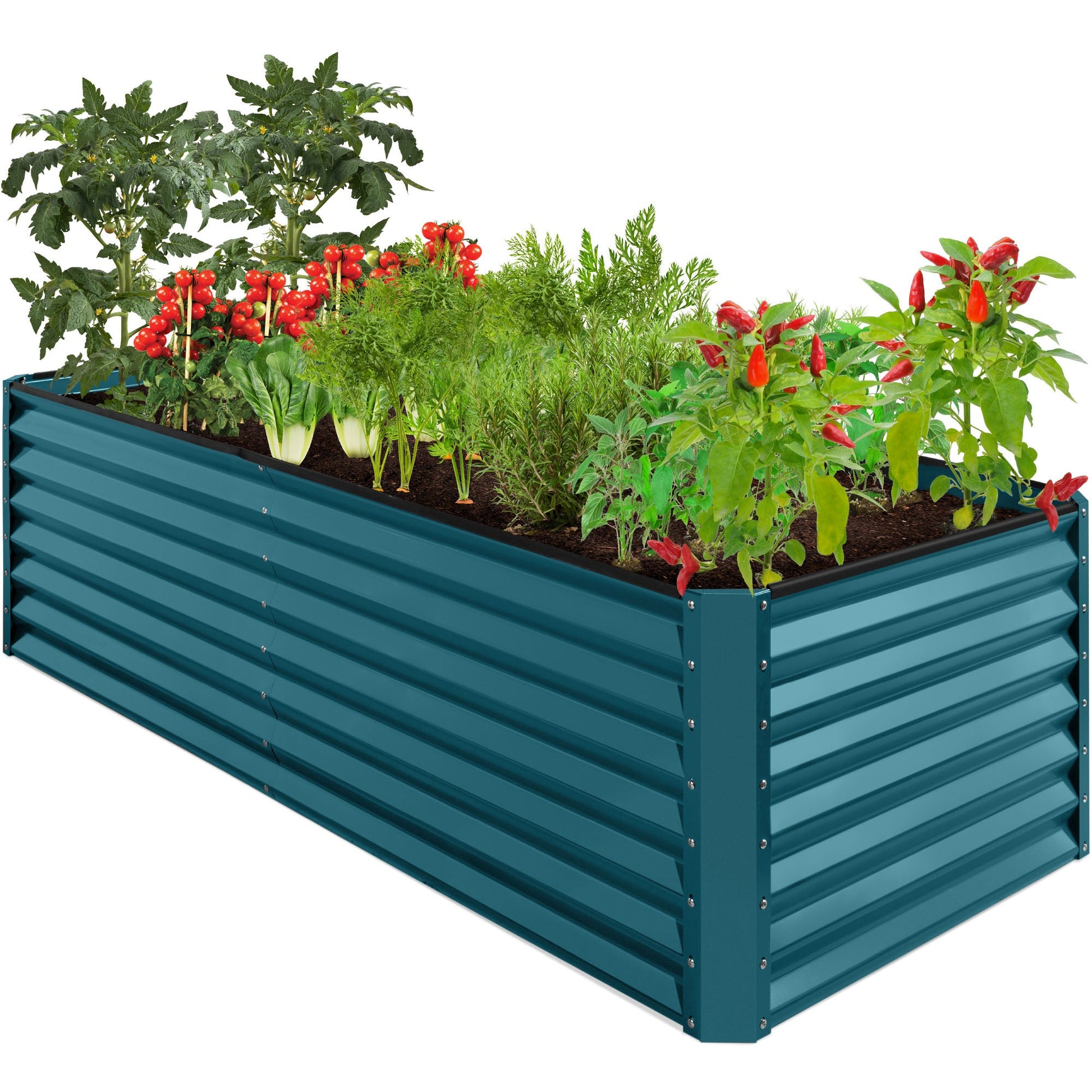 Outdoor Metal Raised Garden Bed for Vegetables, Flowers, Herbs - 8x4x2ft