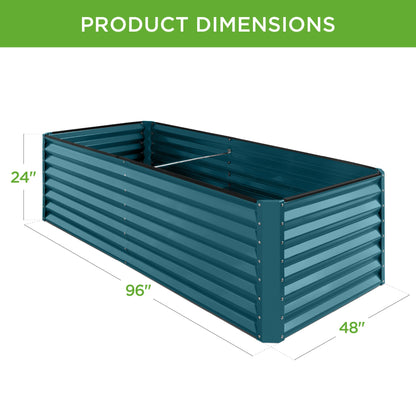 Outdoor Metal Raised Garden Bed for Vegetables, Flowers, Herbs - 8x4x2ft