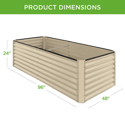 Outdoor Metal Raised Garden Bed for Vegetables, Flowers, Herbs - 8x4x2ft