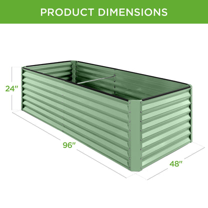 Outdoor Metal Raised Garden Bed for Vegetables, Flowers, Herbs - 8x4x2ft