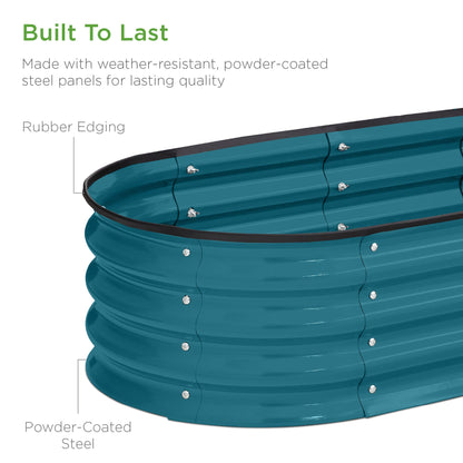 Outdoor Raised Metal Oval Garden Bed, Planter Box - 4x2x1ft