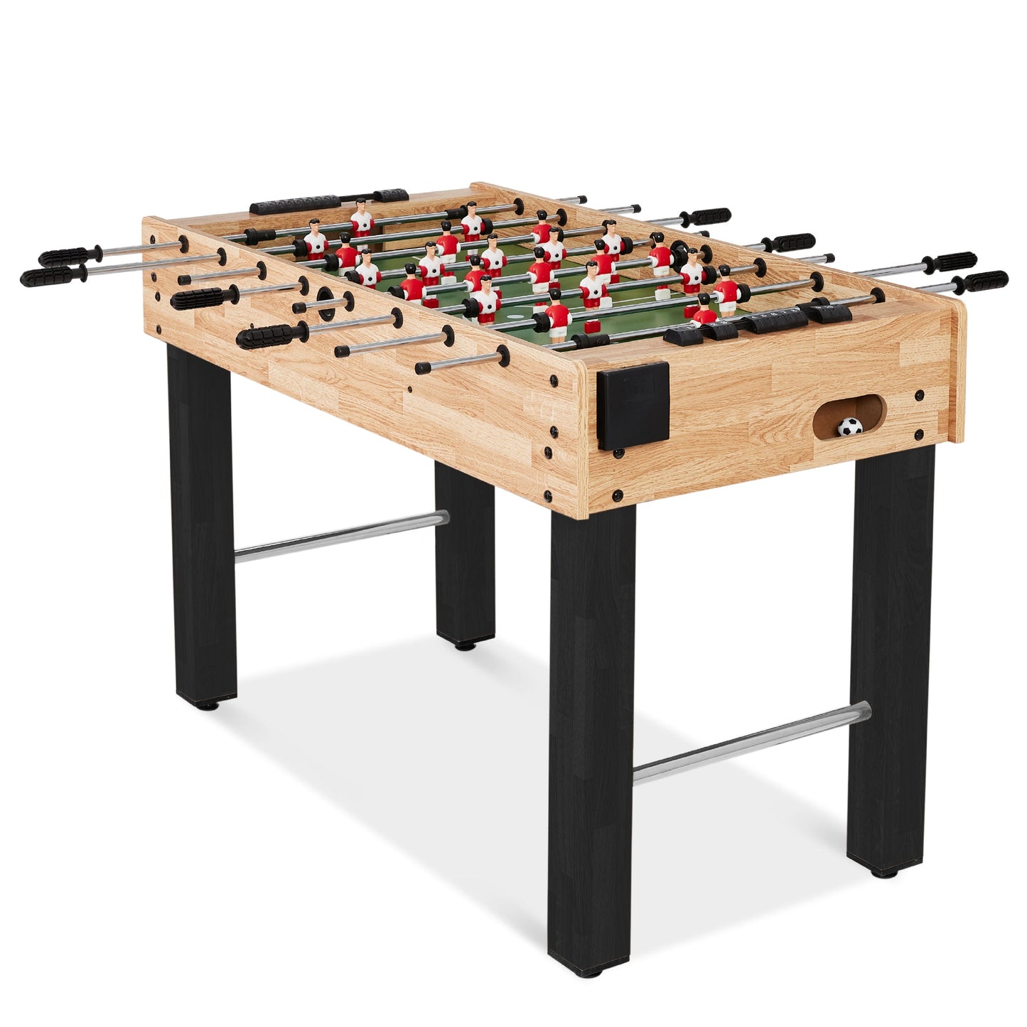 Foosball Game Table, Arcade Table Soccer w/ 2 Cup Holders, 2 Balls - 48in