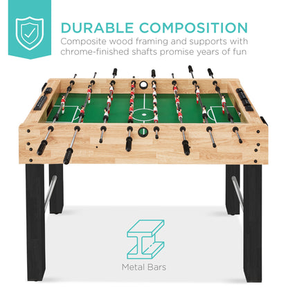 Foosball Game Table, Arcade Table Soccer w/ 2 Cup Holders, 2 Balls - 48in