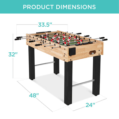 Foosball Game Table, Arcade Table Soccer w/ 2 Cup Holders, 2 Balls - 48in