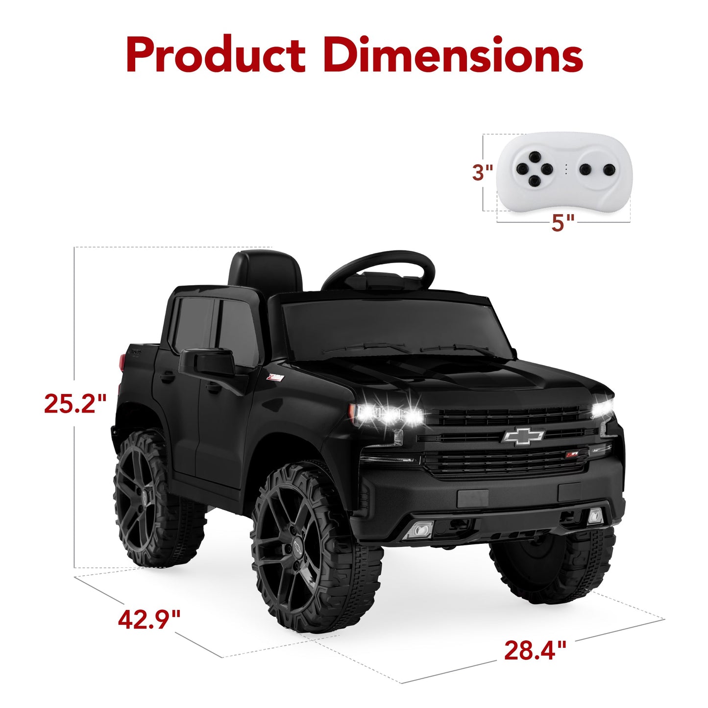 12V Licensed Chevrolet Silverado Ride On Truck w/ Parent Remote Control