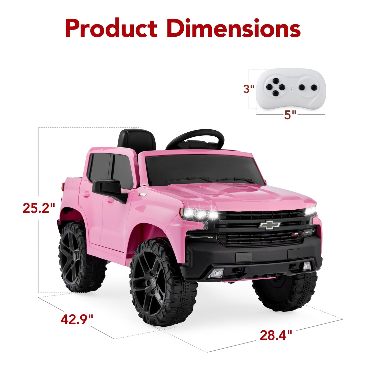 12V Licensed Chevrolet Silverado Ride On Truck w/ Parent Remote Control